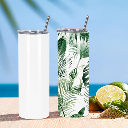 20 Oz Skinny Straight Sublimation Tumbler, 50 Pack