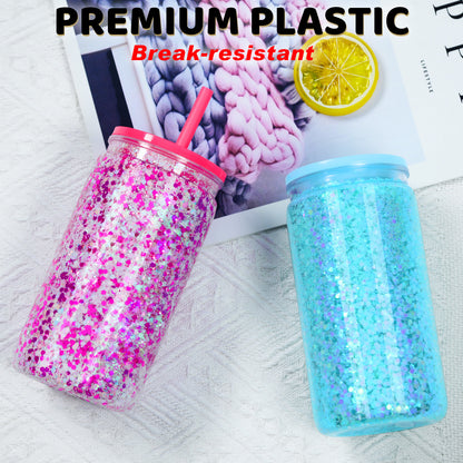 16 Oz Acrylic Plastic Snow Globe Tumbler, 25/50 Pack